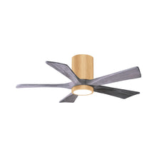 Load image into Gallery viewer, Irene IR5HLK 42-Inch Indoor / Outdoor LED Flush Mount Ceiling Fan in Light Maple/Barn Wood.