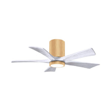 Load image into Gallery viewer, Irene IR5HLK 42-Inch Indoor / Outdoor LED Flush Mount Ceiling Fan in Light Maple/Matte White.