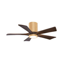 Load image into Gallery viewer, Irene IR5HLK 42-Inch Indoor / Outdoor LED Flush Mount Ceiling Fan in Light Maple/Walnut.