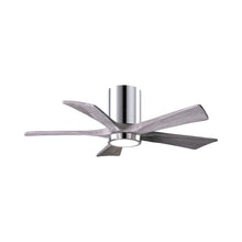Load image into Gallery viewer, Irene IR5HLK 42-Inch Indoor / Outdoor LED Flush Mount Ceiling Fan in Polished Chrome/Barn Wood.