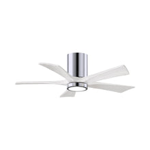 Load image into Gallery viewer, Irene IR5HLK 42-Inch Indoor / Outdoor LED Flush Mount Ceiling Fan in Polished Chrome/Matte White.