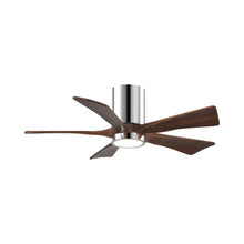 Load image into Gallery viewer, Irene IR5HLK 42-Inch Indoor / Outdoor LED Flush Mount Ceiling Fan in Polished Chrome/Walnut.