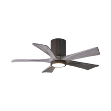 Load image into Gallery viewer, Irene IR5HLK 42-Inch Indoor / Outdoor LED Flush Mount Ceiling Fan in Textured Bronze/Barn Wood.