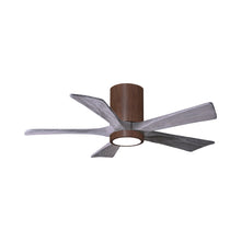 Load image into Gallery viewer, Irene IR5HLK 42-Inch Indoor / Outdoor LED Flush Mount Ceiling Fan in Walnut Tone/Barnwood Tone.