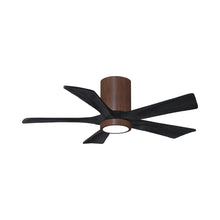 Load image into Gallery viewer, Irene IR5HLK 42-Inch Indoor / Outdoor LED Flush Mount Ceiling Fan in Walnut Tone/Matte Black.