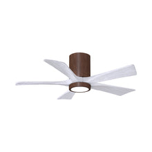 Load image into Gallery viewer, Irene IR5HLK 42-Inch Indoor / Outdoor LED Flush Mount Ceiling Fan in Walnut Tone/Matte White.