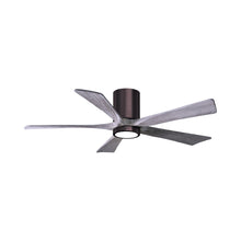 Load image into Gallery viewer, Irene IR5HLK 52-Inch Indoor / Outdoor LED Flush Mount Ceiling Fan in Brushed Bronze/Barnwood Tone.