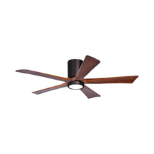 Load image into Gallery viewer, Irene IR5HLK 52-Inch Indoor / Outdoor LED Flush Mount Ceiling Fan in Brushed Bronze/Walnut Tone.