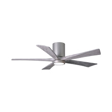 Load image into Gallery viewer, Irene IR5HLK 52-Inch Indoor / Outdoor LED Flush Mount Ceiling Fan in Brushed Nickel/Barn Wood.
