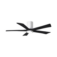 Load image into Gallery viewer, Irene IR5HLK 52-Inch Indoor / Outdoor LED Flush Mount Ceiling Fan in Gloss White/Matte Black.