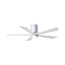 Load image into Gallery viewer, Irene IR5HLK 52-Inch Indoor / Outdoor LED Flush Mount Ceiling Fan in Gloss White/Matte White.