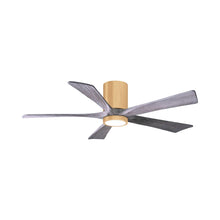 Load image into Gallery viewer, Irene IR5HLK 52-Inch Indoor / Outdoor LED Flush Mount Ceiling Fan in Light Maple/Barn Wood.