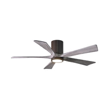 Load image into Gallery viewer, Irene IR5HLK 52-Inch Indoor / Outdoor LED Flush Mount Ceiling Fan in Textured Bronze/Barn Wood.