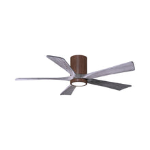 Load image into Gallery viewer, Irene IR5HLK 52-Inch Indoor / Outdoor LED Flush Mount Ceiling Fan in Walnut Tone/Barnwood Tone.