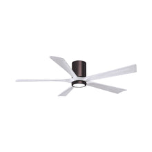 Load image into Gallery viewer, Irene IR5HLK 60-Inch Indoor / Outdoor LED Flush Mount Ceiling Fan in Brushed Bronze/Matte White.