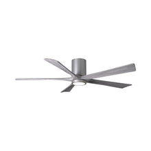 Load image into Gallery viewer, Irene IR5HLK 60-Inch Indoor / Outdoor LED Flush Mount Ceiling Fan in Brushed Nickel/Barn Wood.
