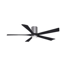 Load image into Gallery viewer, Irene IR5HLK 60-Inch Indoor / Outdoor LED Flush Mount Ceiling Fan in Brushed Pewter/Matte Black.