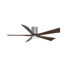 Load image into Gallery viewer, Irene IR5HLK 60-Inch Indoor / Outdoor LED Flush Mount Ceiling Fan in Brushed Pewter/Walnut.