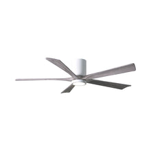 Load image into Gallery viewer, Irene IR5HLK 60-Inch Indoor / Outdoor LED Flush Mount Ceiling Fan in Gloss White/Barn Wood.