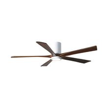 Load image into Gallery viewer, Irene IR5HLK 60-Inch Indoor / Outdoor LED Flush Mount Ceiling Fan in Gloss White/Walnut.