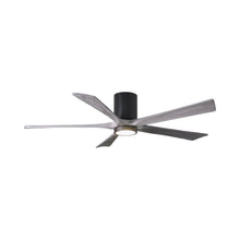 Load image into Gallery viewer, Irene IR5HLK 60-Inch Indoor / Outdoor LED Flush Mount Ceiling Fan in Matte Black/Barn Wood.