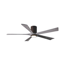 Load image into Gallery viewer, Irene IR5HLK 60-Inch Indoor / Outdoor LED Flush Mount Ceiling Fan in Textured Bronze/Barn Wood.
