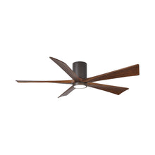 Load image into Gallery viewer, Irene IR5HLK 60-Inch Indoor / Outdoor LED Flush Mount Ceiling Fan in Textured Bronze/Walnut.