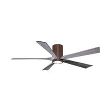 Load image into Gallery viewer, Irene IR5HLK 60-Inch Indoor / Outdoor LED Flush Mount Ceiling Fan in Walnut Tone/Barnwood Tone.