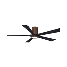 Load image into Gallery viewer, Irene IR5HLK 60-Inch Indoor / Outdoor LED Flush Mount Ceiling Fan in Walnut Tone/Matte Black.