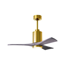 Load image into Gallery viewer, Patricia 3 Indoor / Outdoor LED Ceiling Fan in Brushed Brass/Barn Wood (42-Inch).