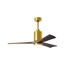 Load image into Gallery viewer, Patricia 3 Indoor / Outdoor LED Ceiling Fan in Brushed Brass/Walnut (52-Inch).