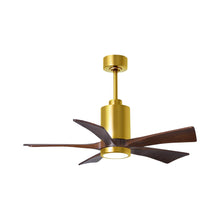 Load image into Gallery viewer, Patricia 5 Indoor / Outdoor LED Ceiling Fan in Brushed Brass/Walnut (42-Inch).