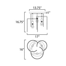 Load image into Gallery viewer, Fontaine Flush Mount Ceiling Light - line drawing.