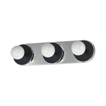 Load image into Gallery viewer, Hollywood Wall Light in Black/Polished Chrome (3-Light).