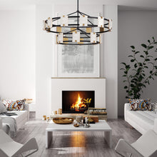 Load image into Gallery viewer, Radiant LED Chandelier in living room.