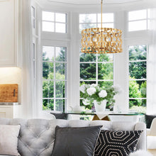 Load image into Gallery viewer, Coronade Semi Flush Mount Ceiling Light in living room.