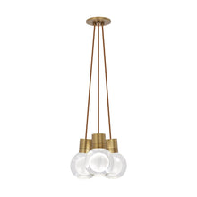 Load image into Gallery viewer, Mina 3-Light LED Pendant Light in Copper/Aged Brass.