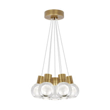 Load image into Gallery viewer, Mina 7-Light LED Pendant Light in White/Aged Brass.