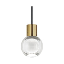 Load image into Gallery viewer, Mina Single LED Pendant Light in Black/Aged Brass/3000K.