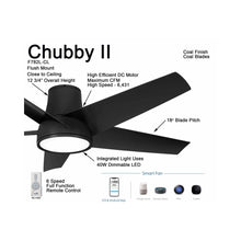 Load image into Gallery viewer, Chubby II Outdoor LED Smart Ceiling Fan in Detail.