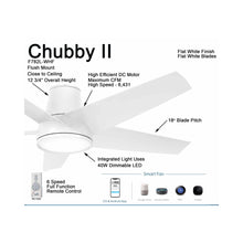 Load image into Gallery viewer, Chubby II Outdoor LED Smart Ceiling Fan in Detail.
