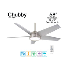 Load image into Gallery viewer, Chubby Outdoor LED Smart Ceiling Fan in Detail.