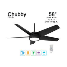 Load image into Gallery viewer, Chubby Outdoor LED Smart Ceiling Fan in Detail.