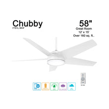 Load image into Gallery viewer, Chubby Outdoor LED Smart Ceiling Fan in Detail.