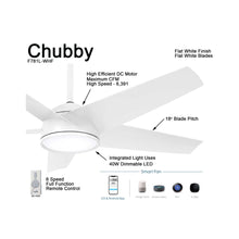 Load image into Gallery viewer, Chubby Outdoor LED Smart Ceiling Fan in Detail.