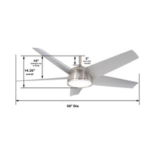Load image into Gallery viewer, Chubby Outdoor LED Smart Ceiling Fan - line drawing.