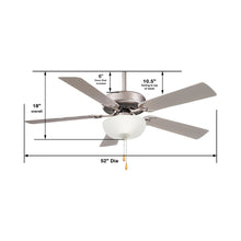 Load image into Gallery viewer, Contractor Uni-Pack LED Ceiling Fan - line drawing.