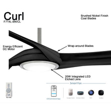 Load image into Gallery viewer, Curl LED Ceiling Fan in Detail.