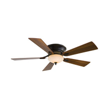 Load image into Gallery viewer, Delano II LED Flush Mount Ceiling Fan in Dark Restoration Bronze.