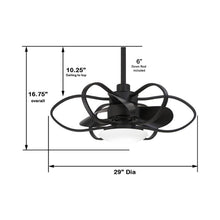Load image into Gallery viewer, Gordon LED Ceiling Fan - line drawing.